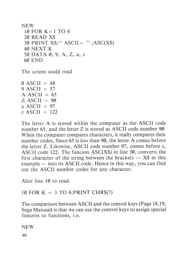 SEGA beginners-guide — page 46 of 72, scanned from the printed manual