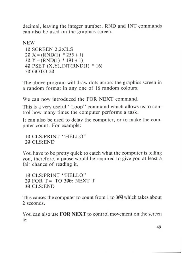 SEGA beginners-guide — page 49 of 72, scanned from the printed manual