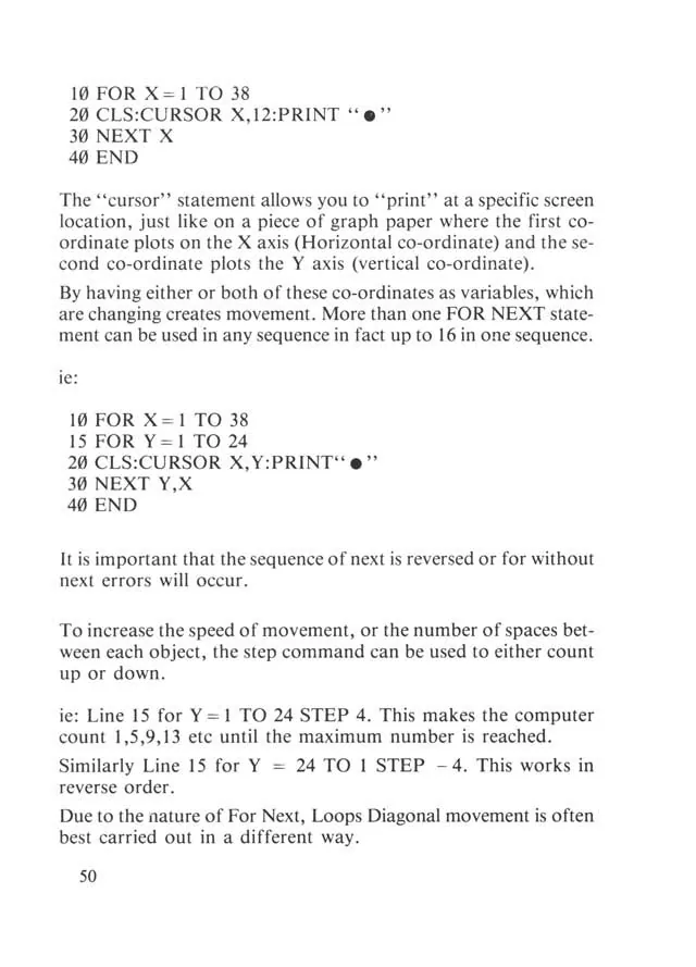 SEGA beginners-guide — page 50 of 72, scanned from the printed manual