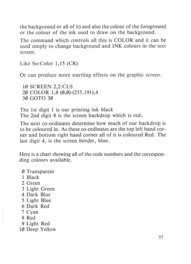 SEGA beginners-guide — page 57 of 72, scanned from the printed manual