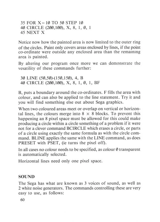 SEGA beginners-guide — page 60 of 72, scanned from the printed manual