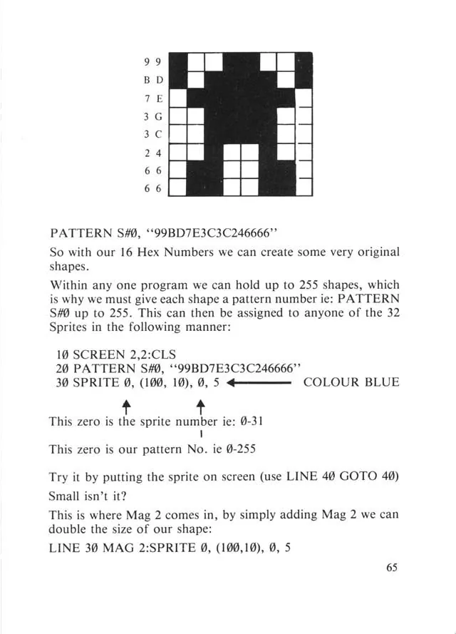 SEGA beginners-guide — page 65 of 72, scanned from the printed manual