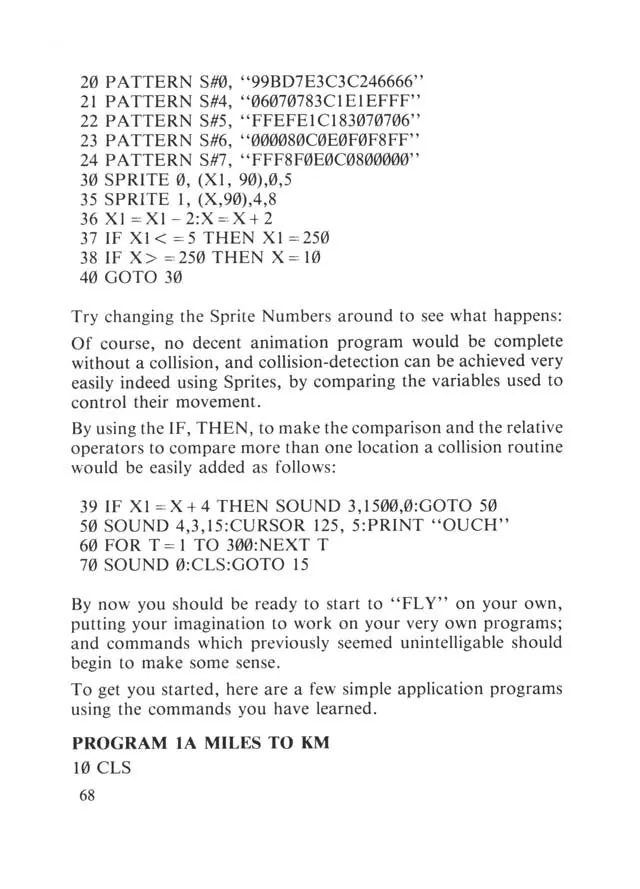 SEGA beginners-guide — page 68 of 72, scanned from the printed manual