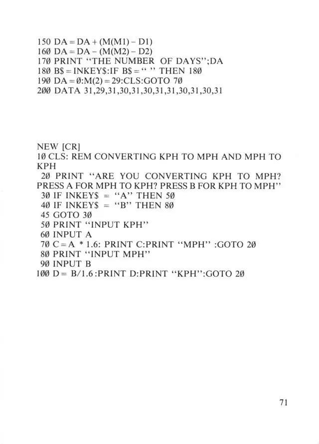 SEGA beginners-guide — page 71 of 72, scanned from the printed manual