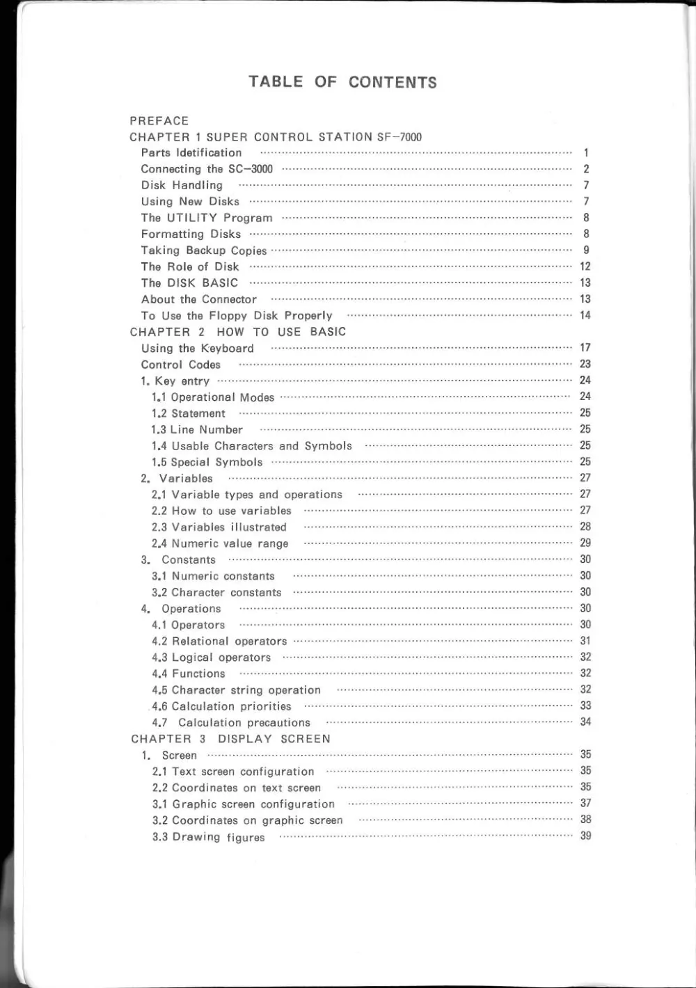 SF-7000 Super Control Station — User's Manual — page 4 of 240, scanned from the printed manual
