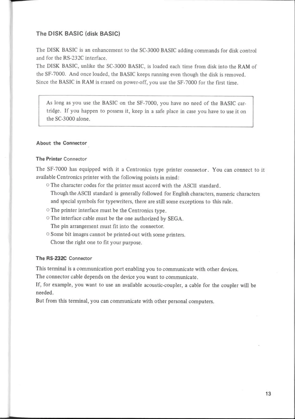 SF-7000 Super Control Station — User's Manual — page 19 of 240, scanned from the printed manual