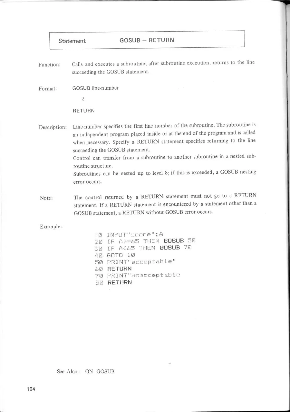 SF-7000 Super Control Station — User's Manual — page 110 of 240, scanned from the printed manual