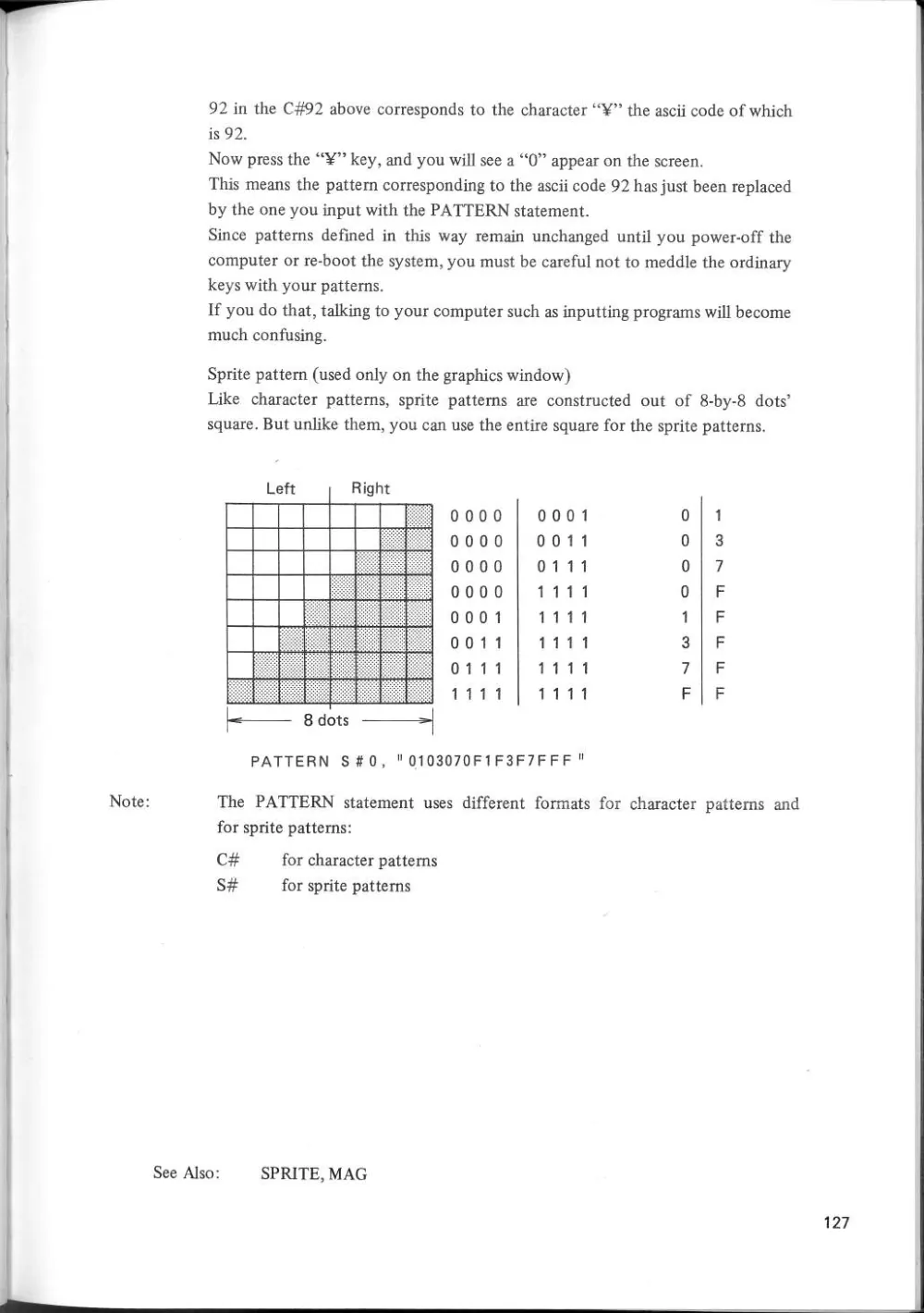 SF-7000 Super Control Station — User's Manual — page 133 of 240, scanned from the printed manual