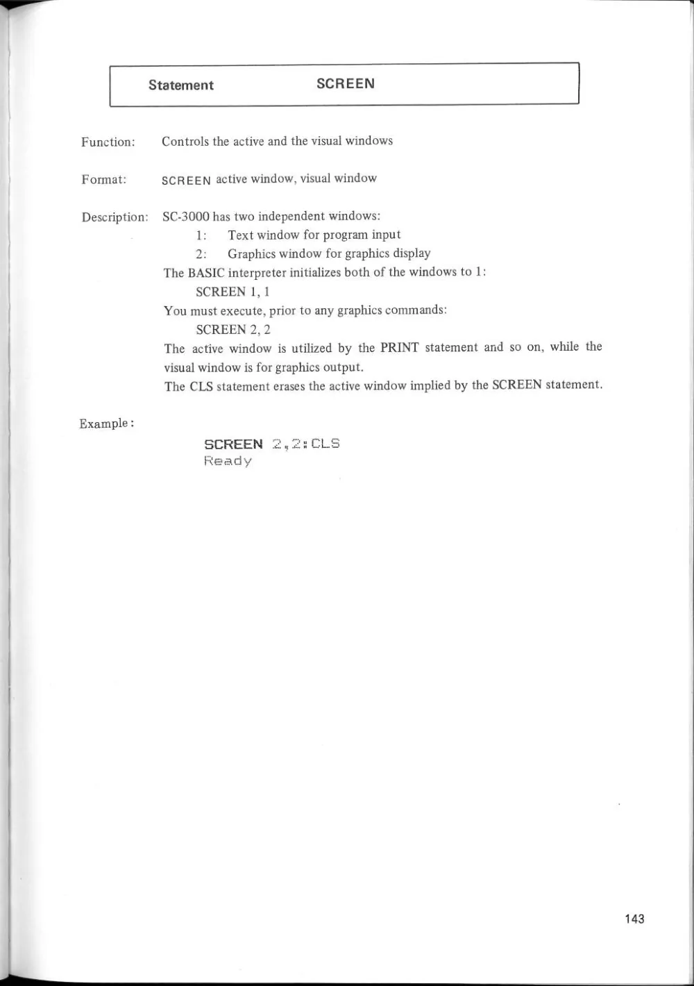 SF-7000 Super Control Station — User's Manual — page 149 of 240, scanned from the printed manual