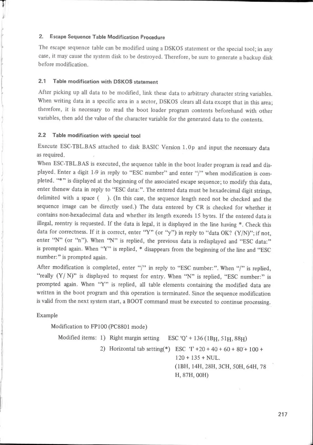 SF-7000 Super Control Station — User's Manual — page 223 of 240, scanned from the printed manual