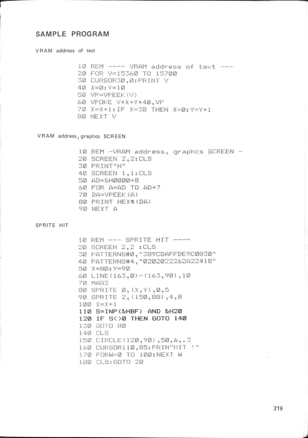 SF-7000 Super Control Station — User's Manual — page 225 of 240, scanned from the printed manual