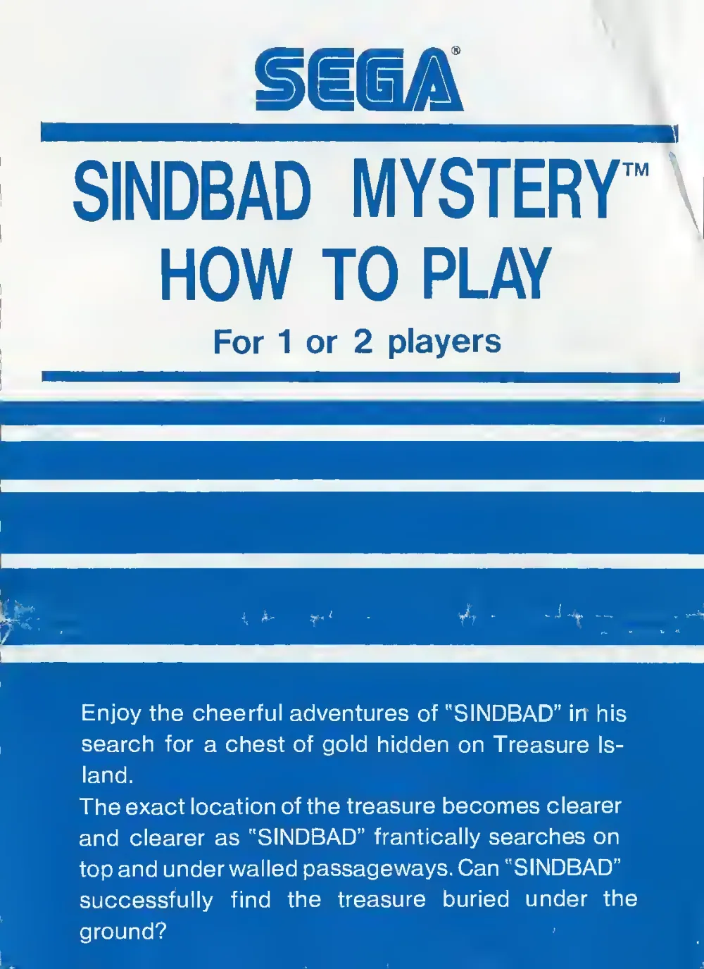 Sindbad Mystery (1983) — page 1 of 6, scanned from the printed manual