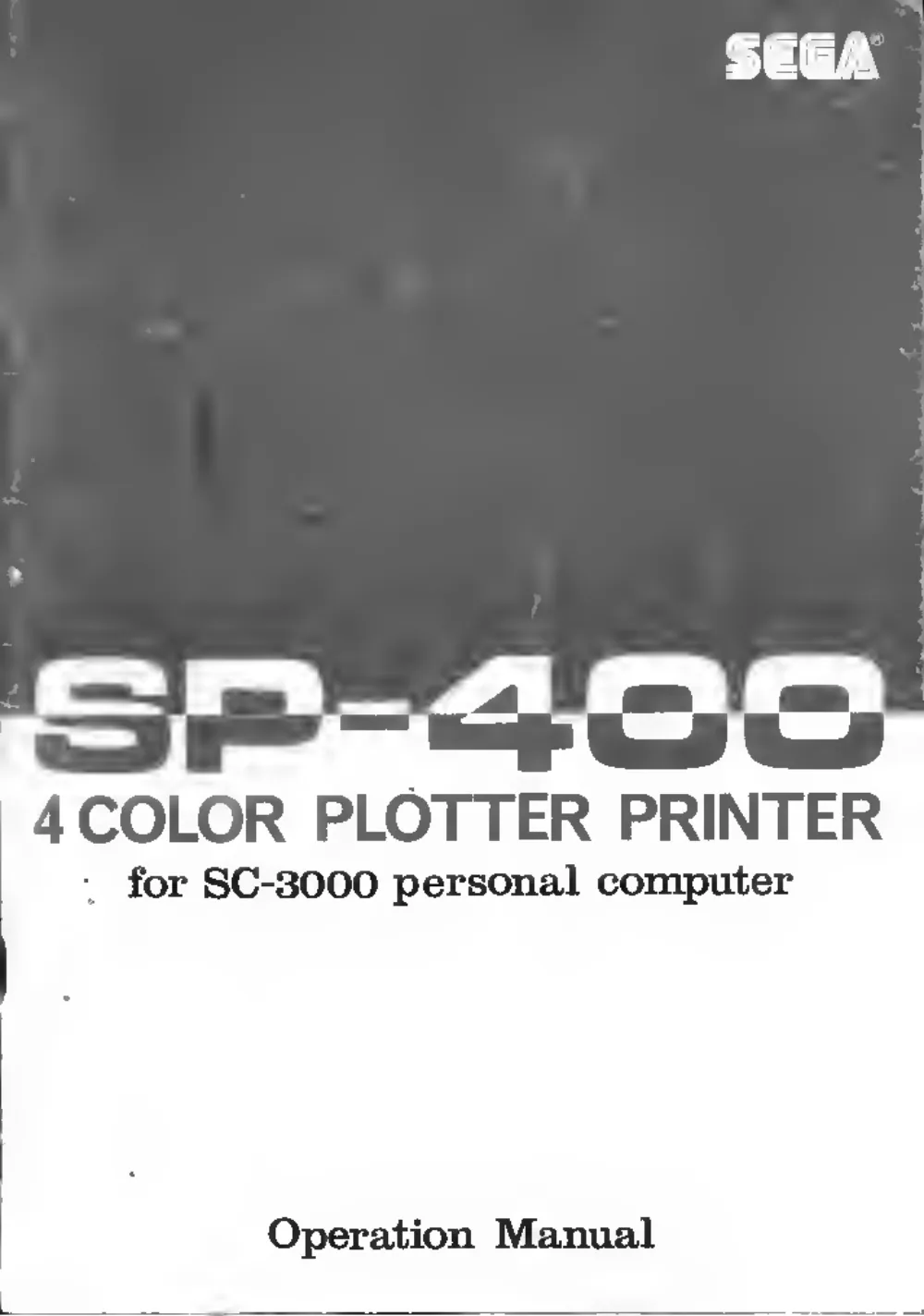 SP-400 4 Color Plotter Printer — page 1 of 32, scanned from the printed manual