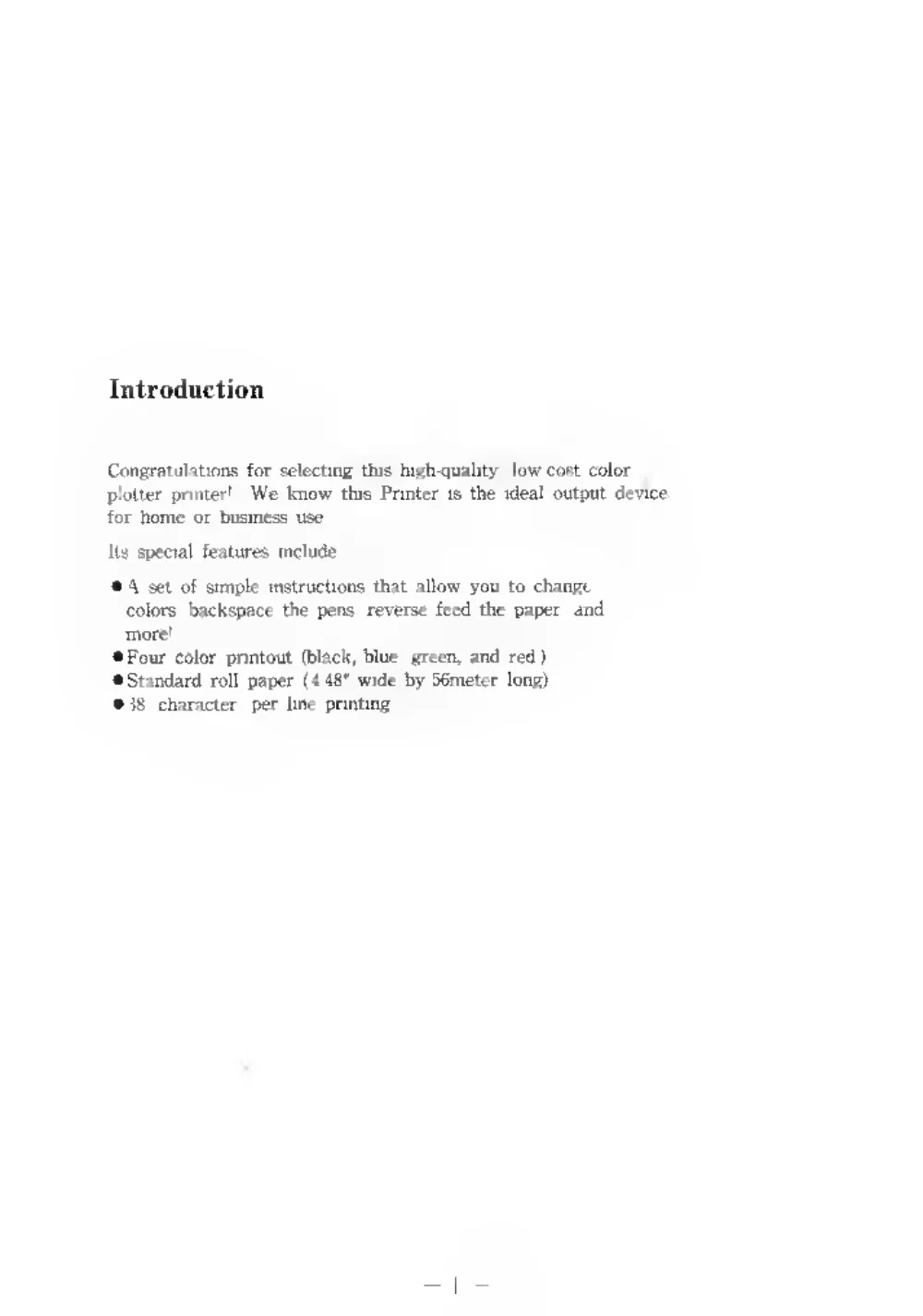 SP-400 4 Color Plotter Printer — page 2 of 32, scanned from the printed manual