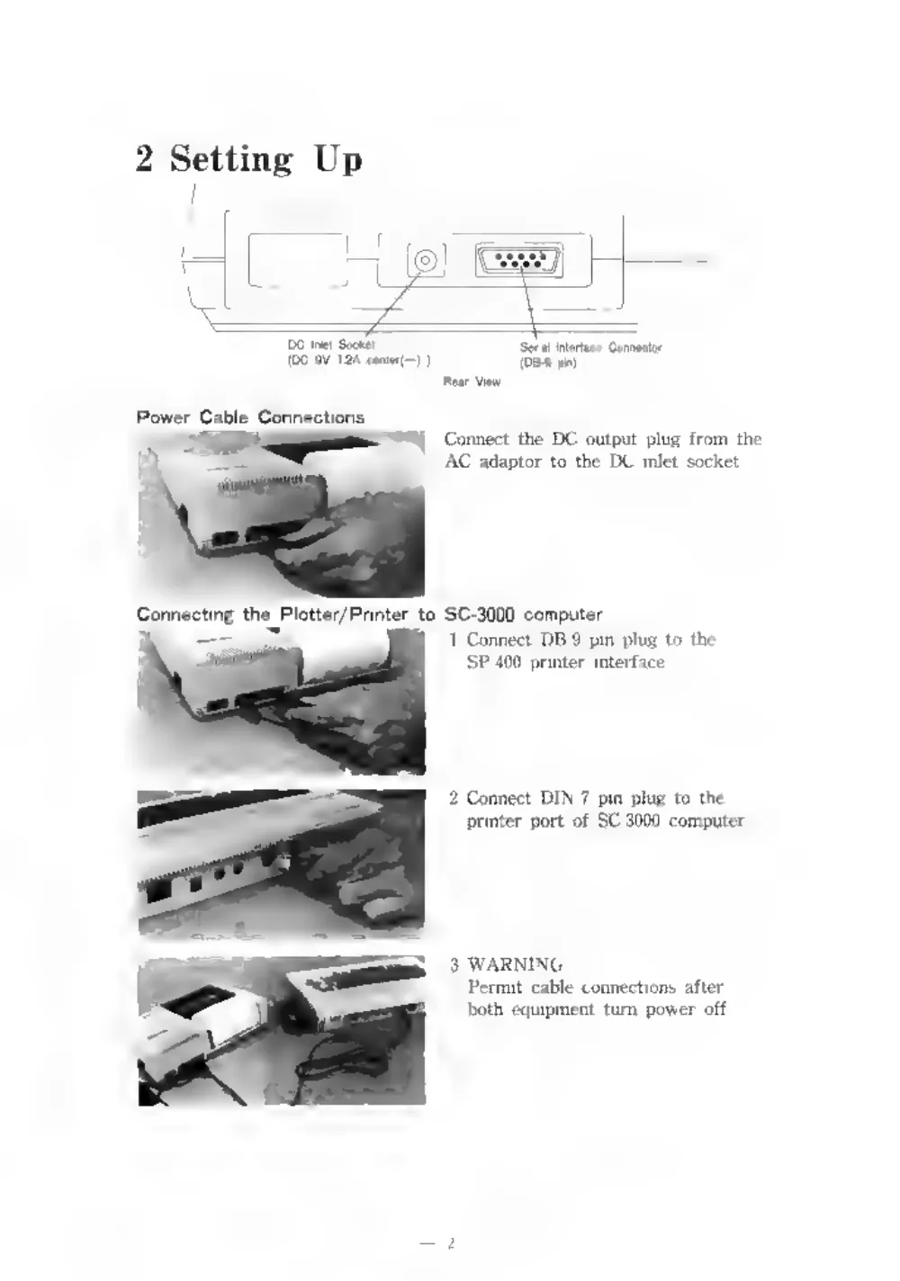 SP-400 4 Color Plotter Printer — page 5 of 32, scanned from the printed manual