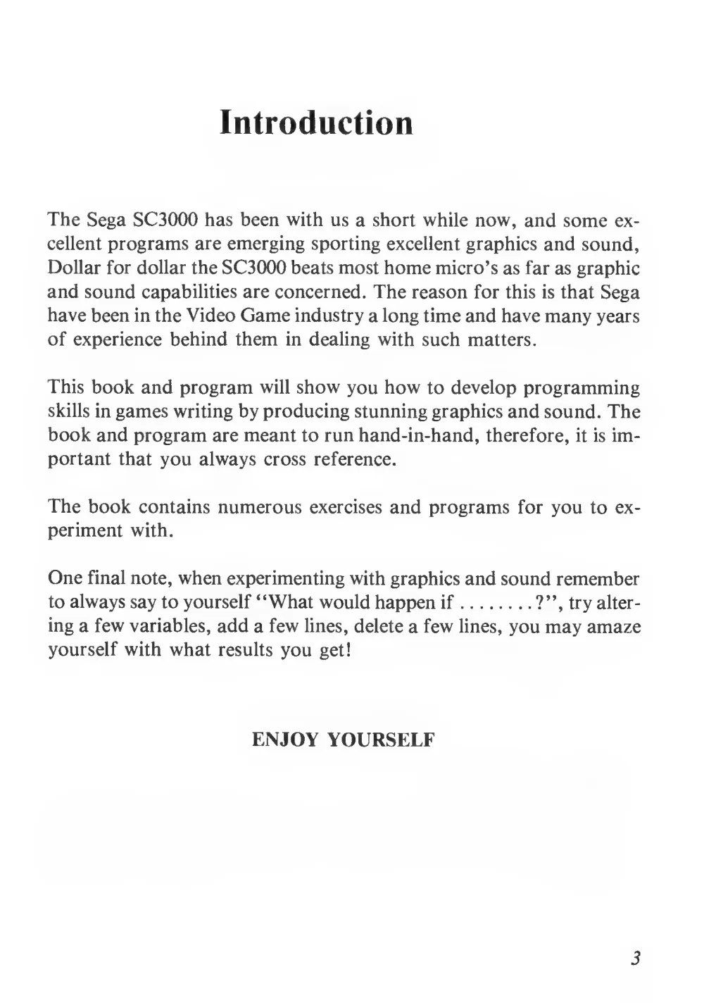 Teach Yourself Basic Games Programming (1984) — page 4 of 71, scanned from the printed manual