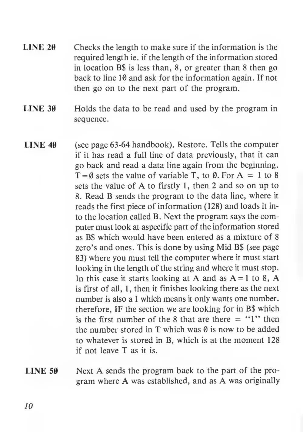 Teach Yourself Basic Games Programming (1984) — page 11 of 71, scanned from the printed manual