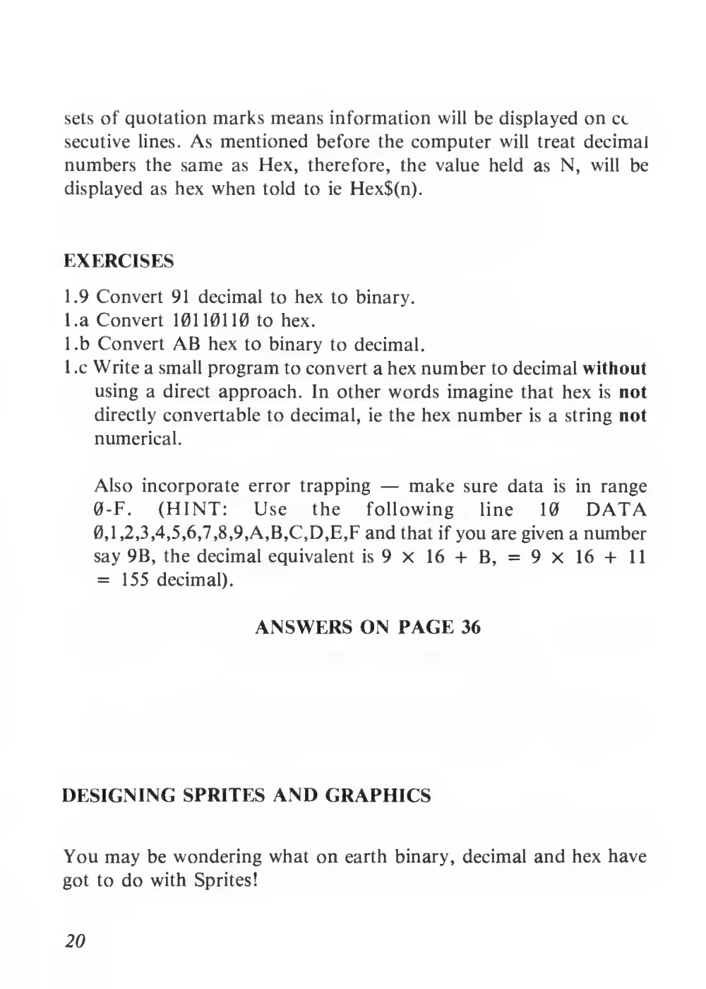 Teach Yourself Basic Games Programming (1984) — page 21 of 71, scanned from the printed manual