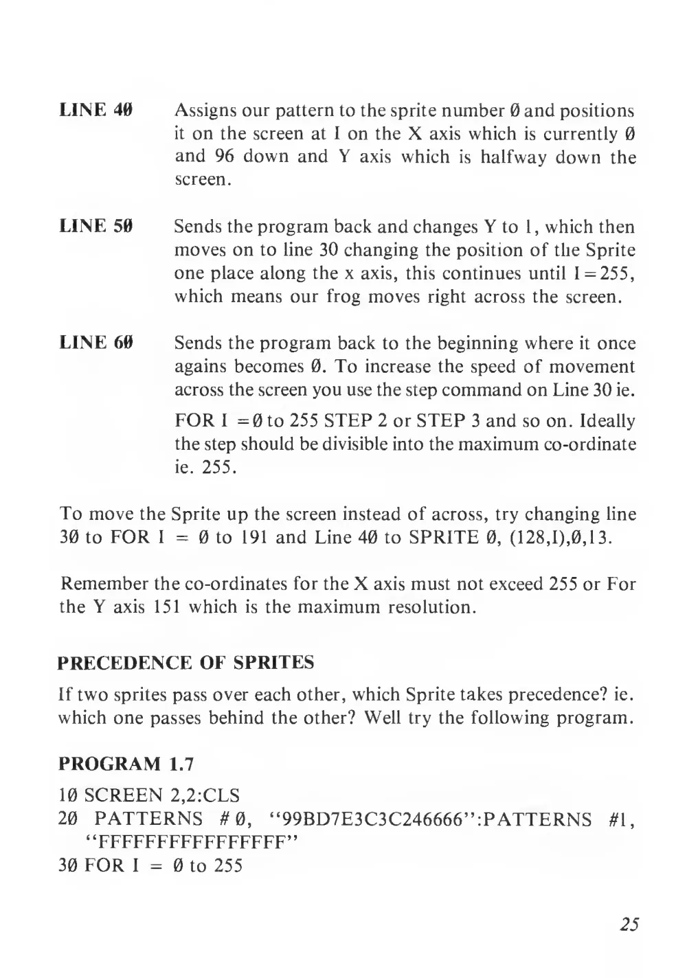 Teach Yourself Basic Games Programming (1984) — page 26 of 71, scanned from the printed manual