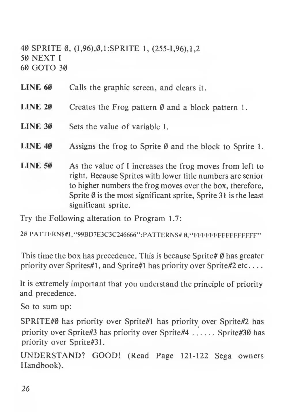 Teach Yourself Basic Games Programming (1984) — page 27 of 71, scanned from the printed manual