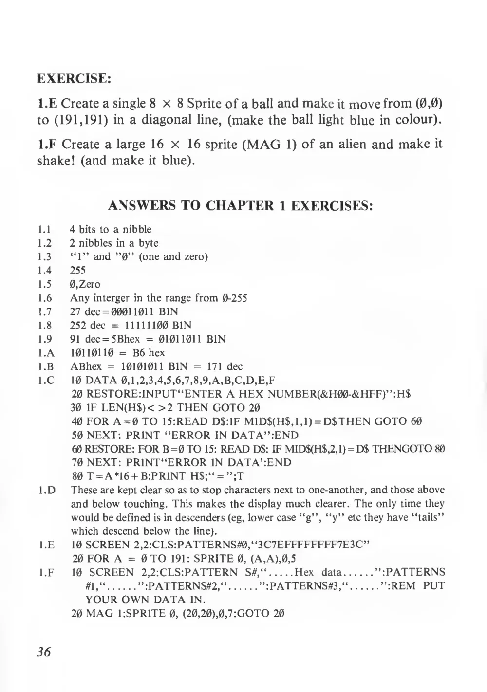 Teach Yourself Basic Games Programming (1984) — page 37 of 71, scanned from the printed manual