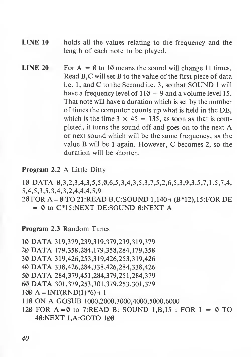 Teach Yourself Basic Games Programming (1984) — page 41 of 71, scanned from the printed manual