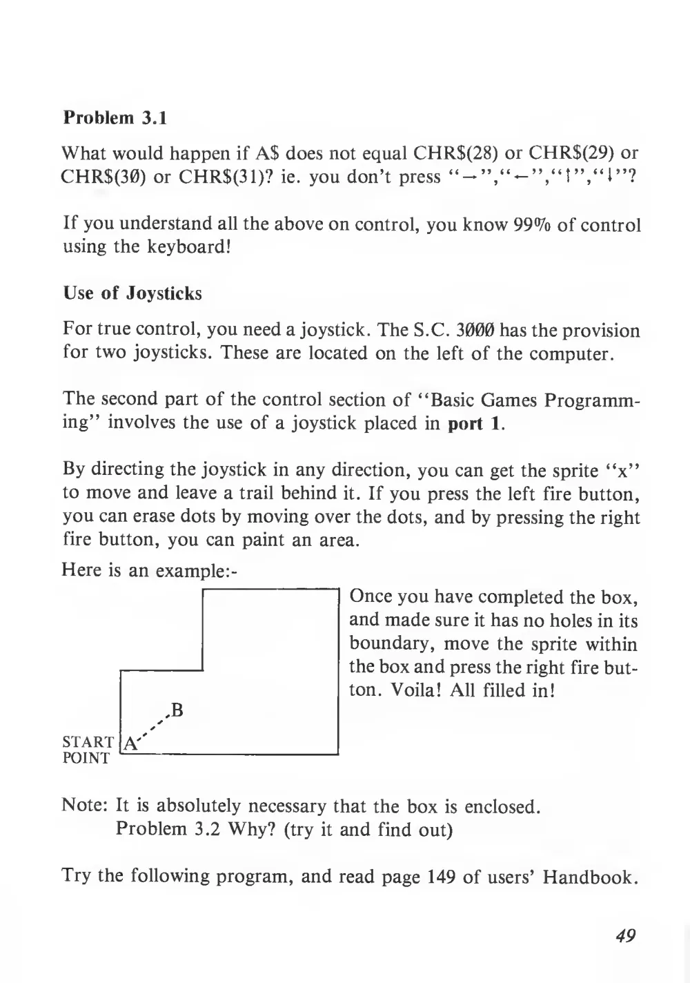 Teach Yourself Basic Games Programming (1984) — page 50 of 71, scanned from the printed manual