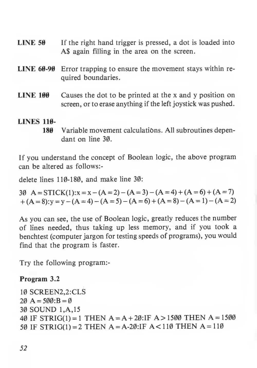 Teach Yourself Basic Games Programming (1984) — page 53 of 71, scanned from the printed manual