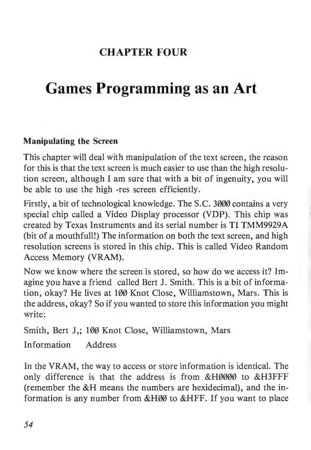 Teach Yourself Basic Games Programming (1984) — page 55 of 71, scanned from the printed manual