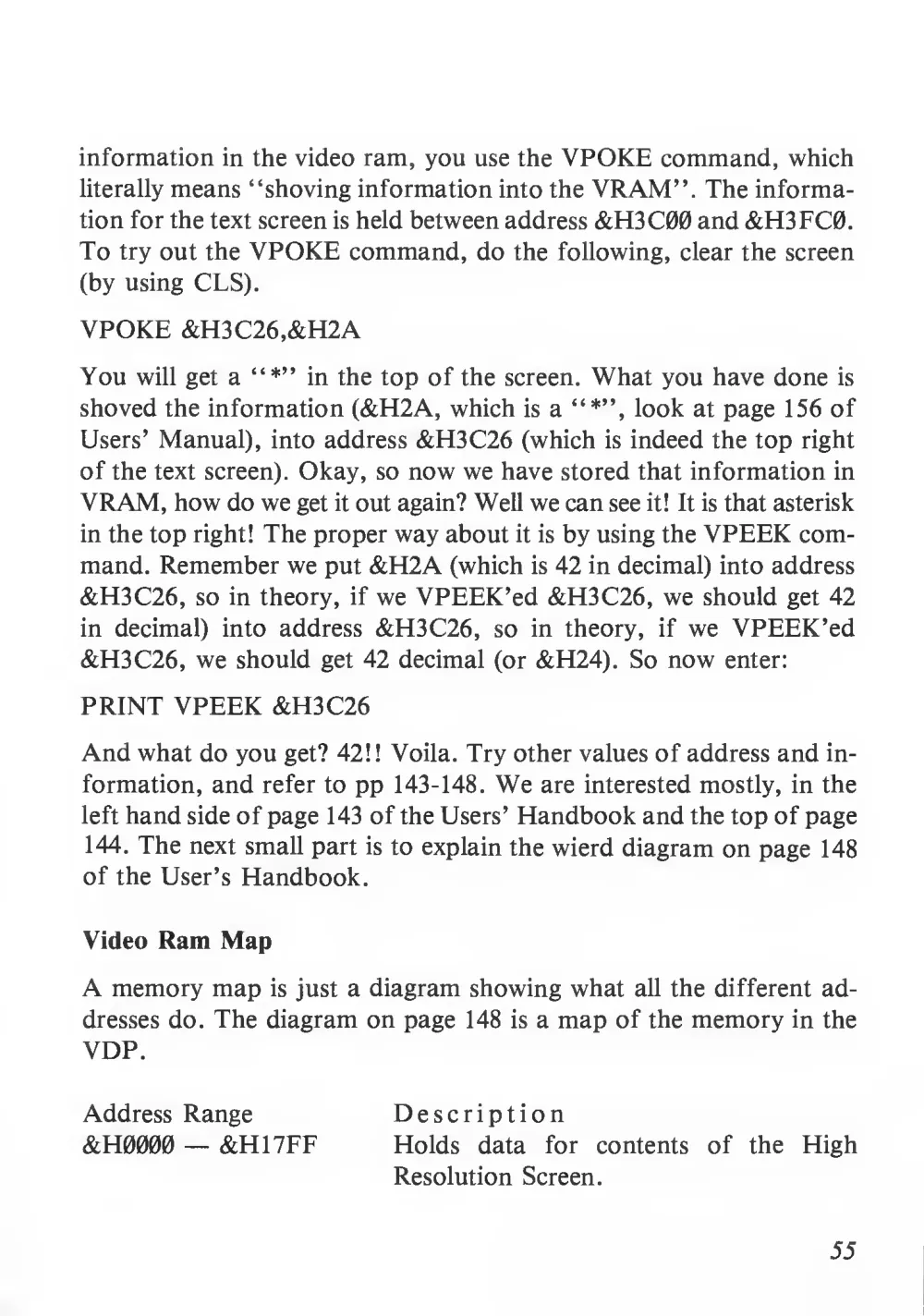 Teach Yourself Basic Games Programming (1984) — page 56 of 71, scanned from the printed manual