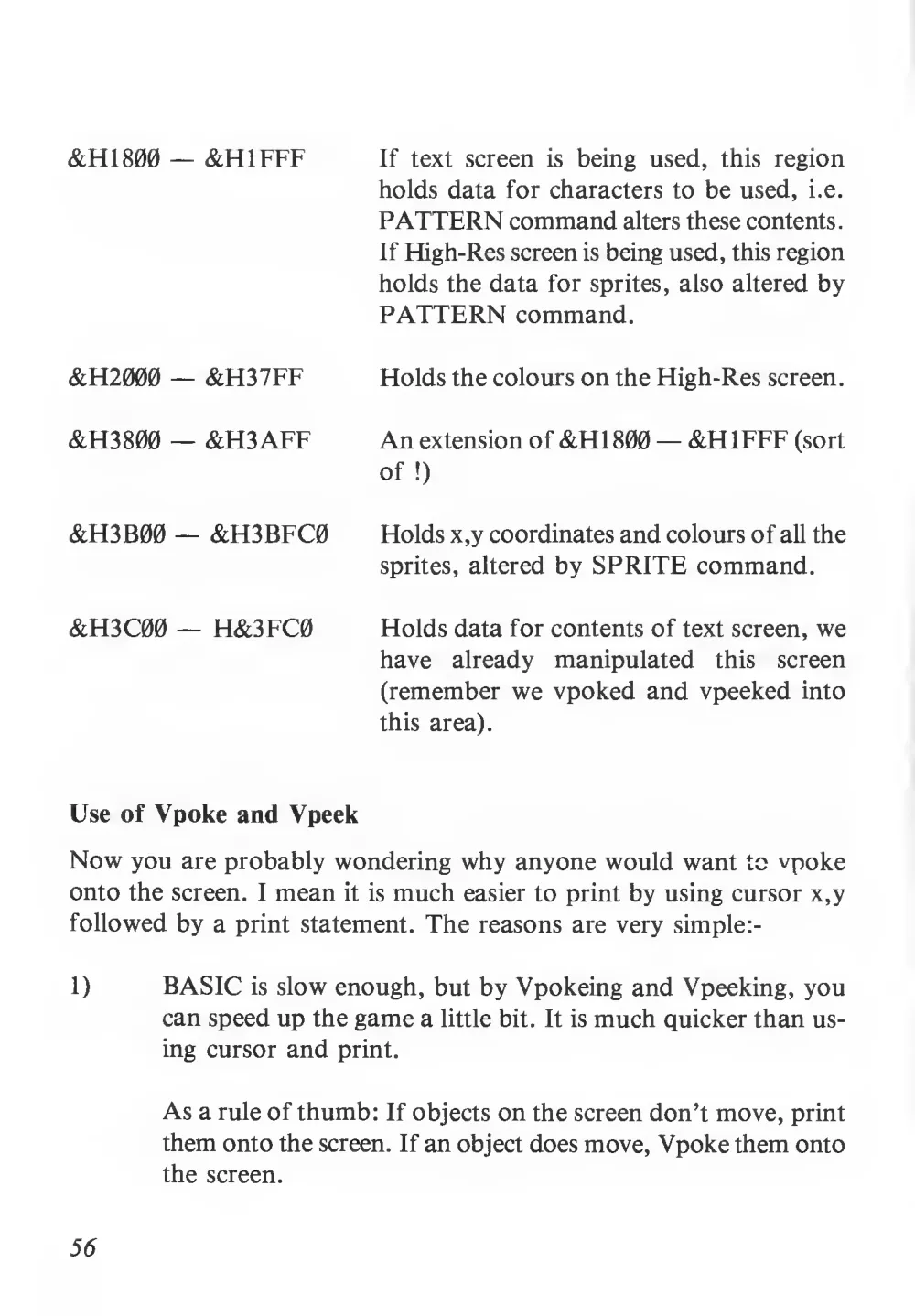 Teach Yourself Basic Games Programming (1984) — page 57 of 71, scanned from the printed manual