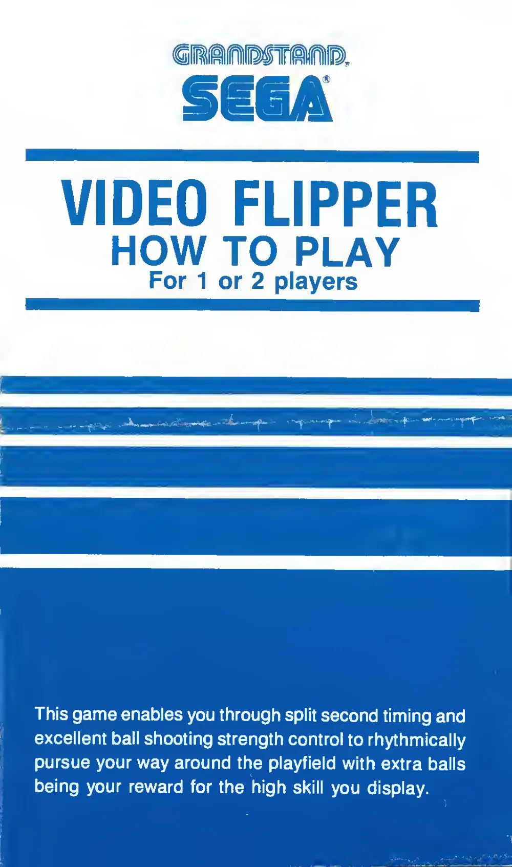 Video Flipper (1983) — page 1 of 4, scanned from the printed manual