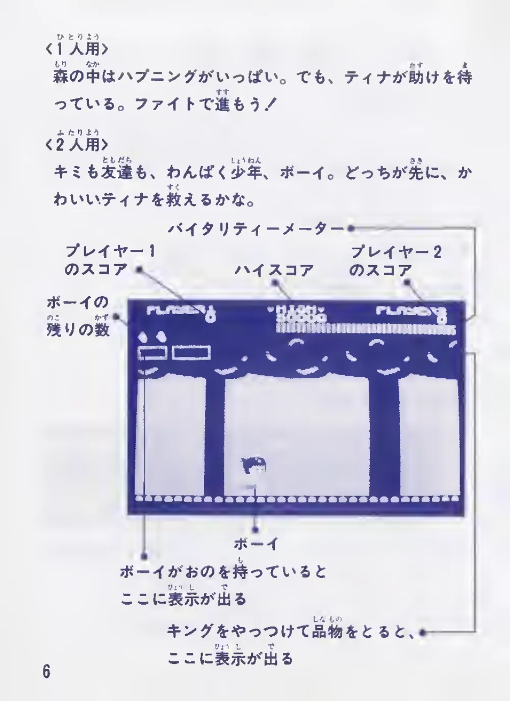 Wonder Boy (1986) — page 8 of 20, scanned from the printed manual