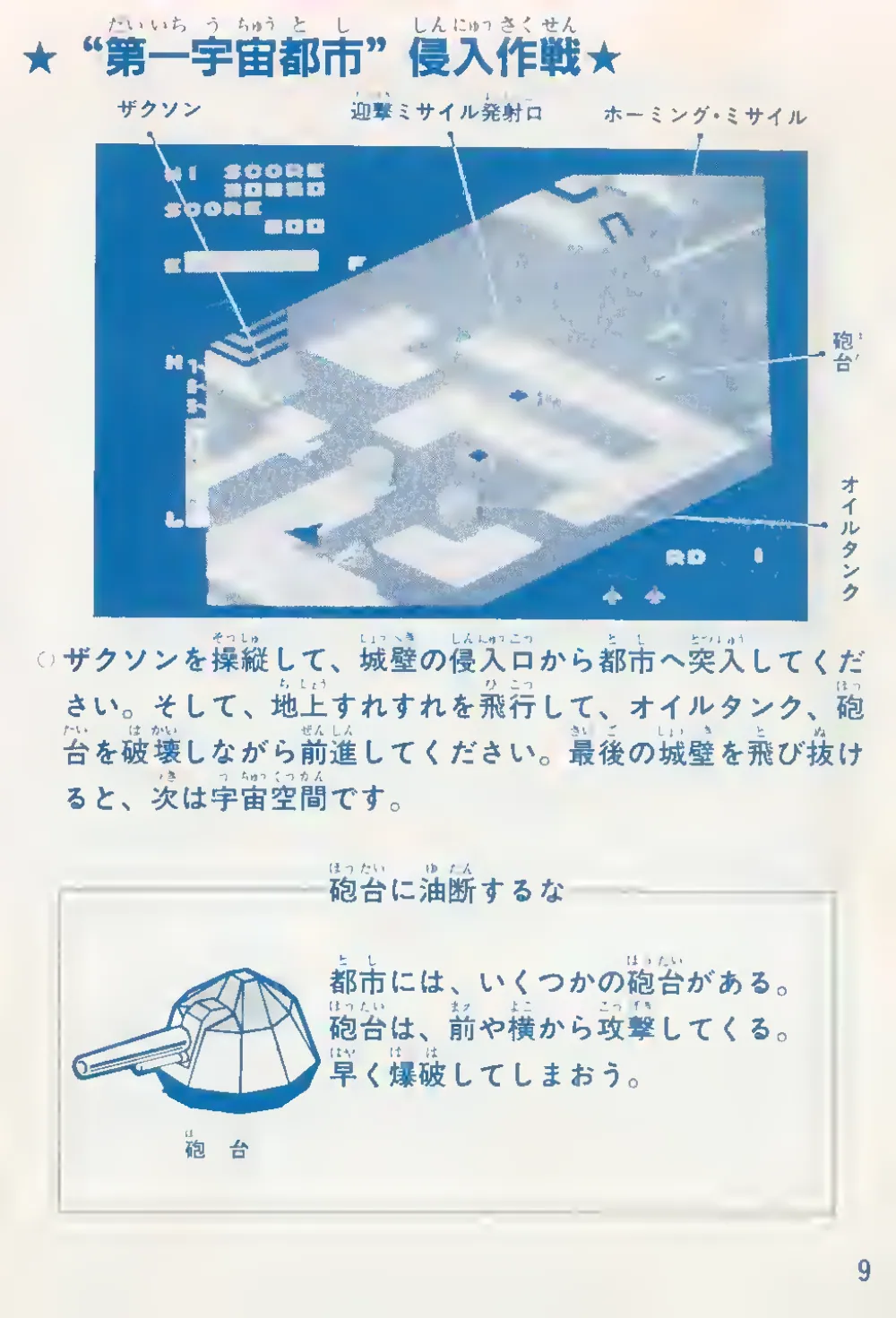 Zaxxon (1985) — page 10 of 22, scanned from the printed manual