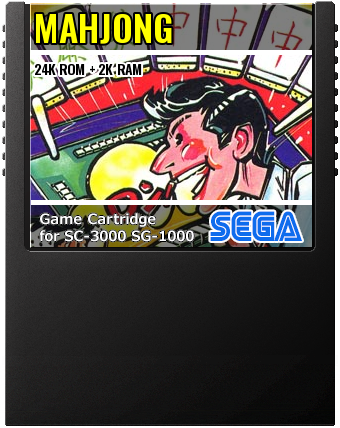 Mahjong (Sega · 1983) — cover artwork of the cartridge for the Sega SG-1000 / SC-3000, 24K ROM