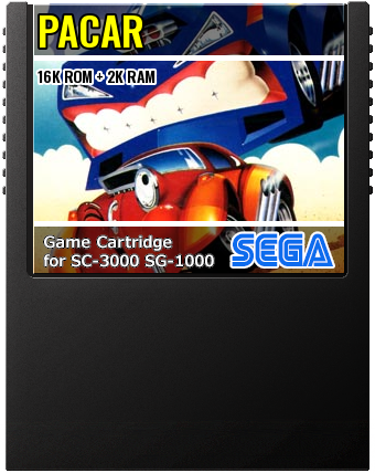 Pacar (Sega · 1983) — cover artwork of the cartridge for the Sega SG-1000 / SC-3000, 16K ROM