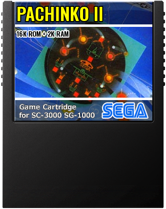 Pachinko II (Sega · 1984) — cover artwork of the cartridge for the Sega SG-1000 / SC-3000, 16K ROM