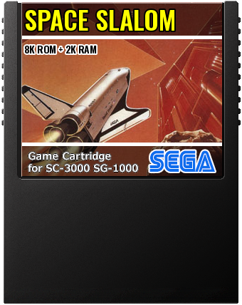 Space Slalom (Orca, Sega · 1983) — cover artwork of the cartridge for the Sega SG-1000 / SC-3000, 8K ROM
