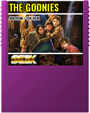 The Goonies (Konami · 1991) — cover artwork of the cartridge for the Sega SG-1000 / SC-3000, 48K ROM