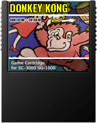 Donkey kong (Converted by SirioKD) — cover artwork of the cartridge for the Sega SG-1000 / SC-3000, 48K ROM