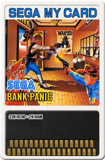 Bank Panic (Sega · 1985) — cover artwork of the My Card for the Sega SG-1000 / SC-3000, 32K ROM