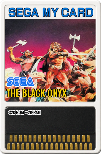 The Black Onyx (BPS, Sega · 1987) — cover artwork of the My Card for the Sega SG-1000 / SC-3000, 32K ROM