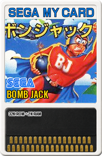 Bomb Jack (Sega · 1985) — cover artwork of the My Card for the Sega SG-1000 / SC-3000, 32K ROM