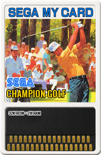 Champion Golf (Logitec, Sega · 1983) — cover artwork of the My Card for the Sega SG-1000 / SC-3000, 32K ROM