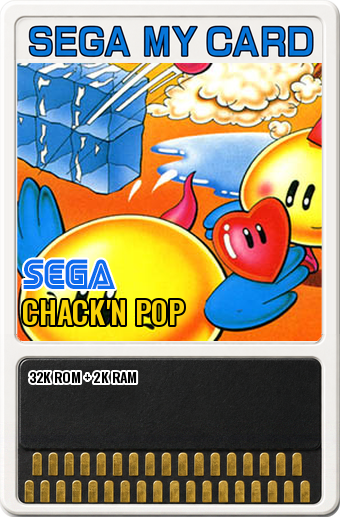 Chack'n Pop (Taito, Sega · 1985) — cover artwork of the My Card for the Sega SG-1000 / SC-3000, 32K ROM
