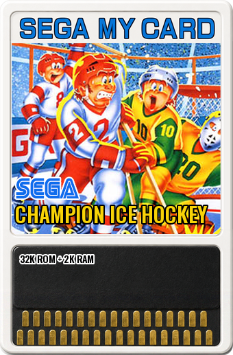 Champion Ice Hockey (Sega · 1985) — cover artwork of the My Card for the Sega SG-1000 / SC-3000, 32K ROM