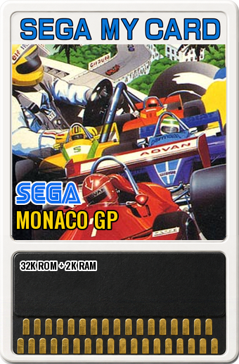 Monaco GP (Sega · 1983) — cover artwork of the My Card for the Sega SG-1000 / SC-3000, 32K ROM