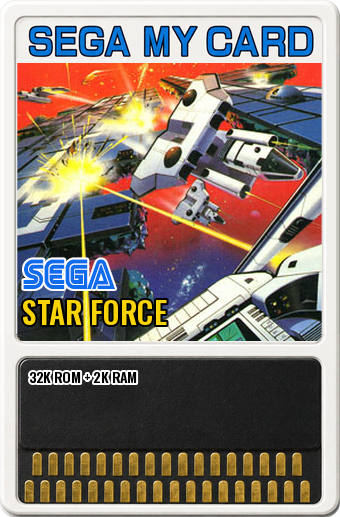 Star Force (Tehkan, Sega · 1986) — cover artwork of the My Card for the Sega SG-1000 / SC-3000, 32K ROM