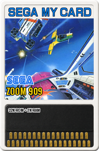 Zoom 909 (Sega · 1985) — cover artwork of the My Card for the Sega SG-1000 / SC-3000, 32K ROM