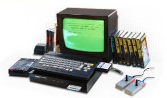 The ITT Nokia 14" CRT television with a SEGA SC-3000, the
SF-7000, a tape recorder, a row of cartridges and two joysticks